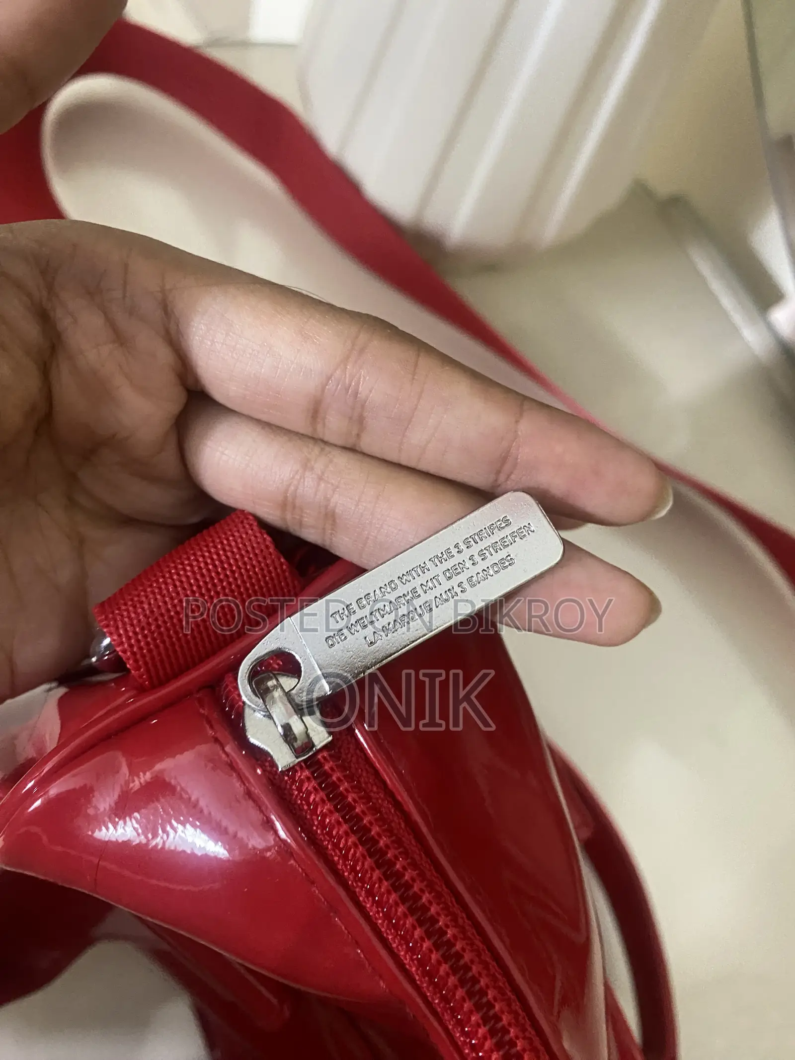 Adidas Originals Patent Trefoil Red Bag