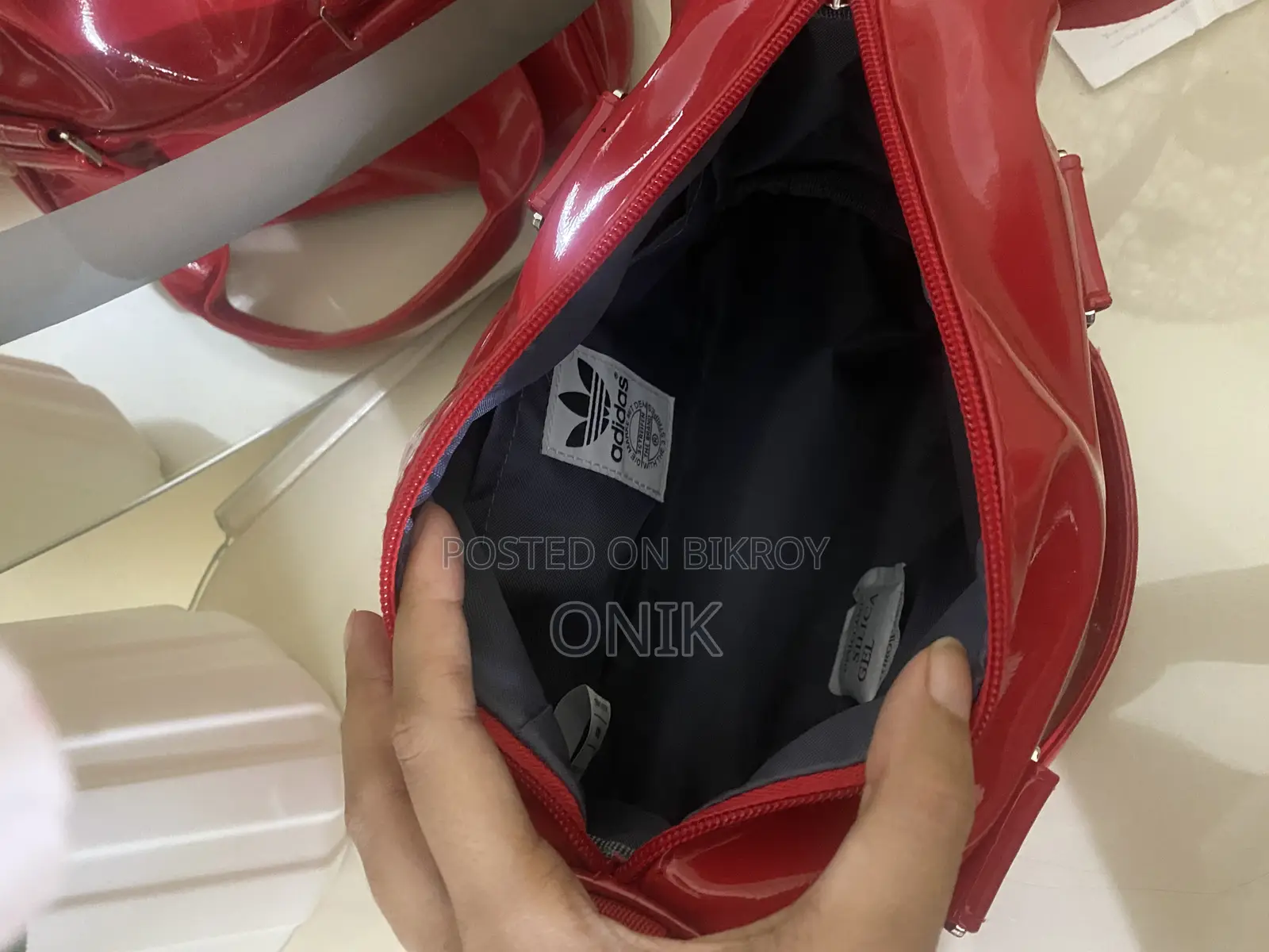 Adidas Originals Patent Trefoil Red Bag
