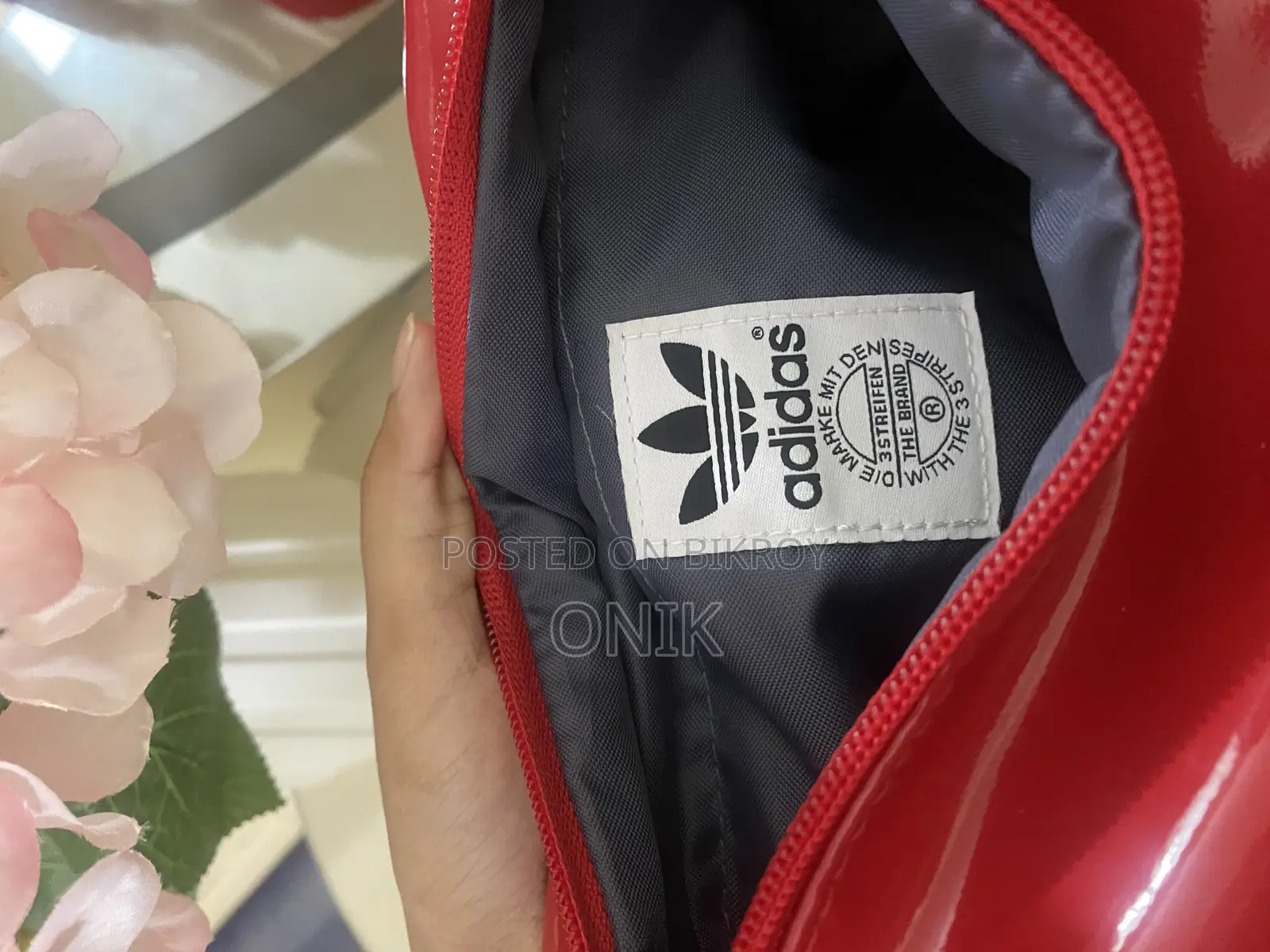 Adidas Originals Patent Trefoil Red Bag