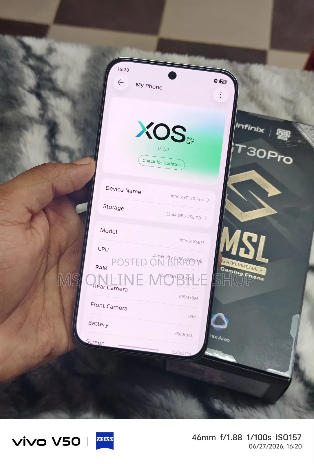 New Infinix GT 30 Pro 256 GB Silver