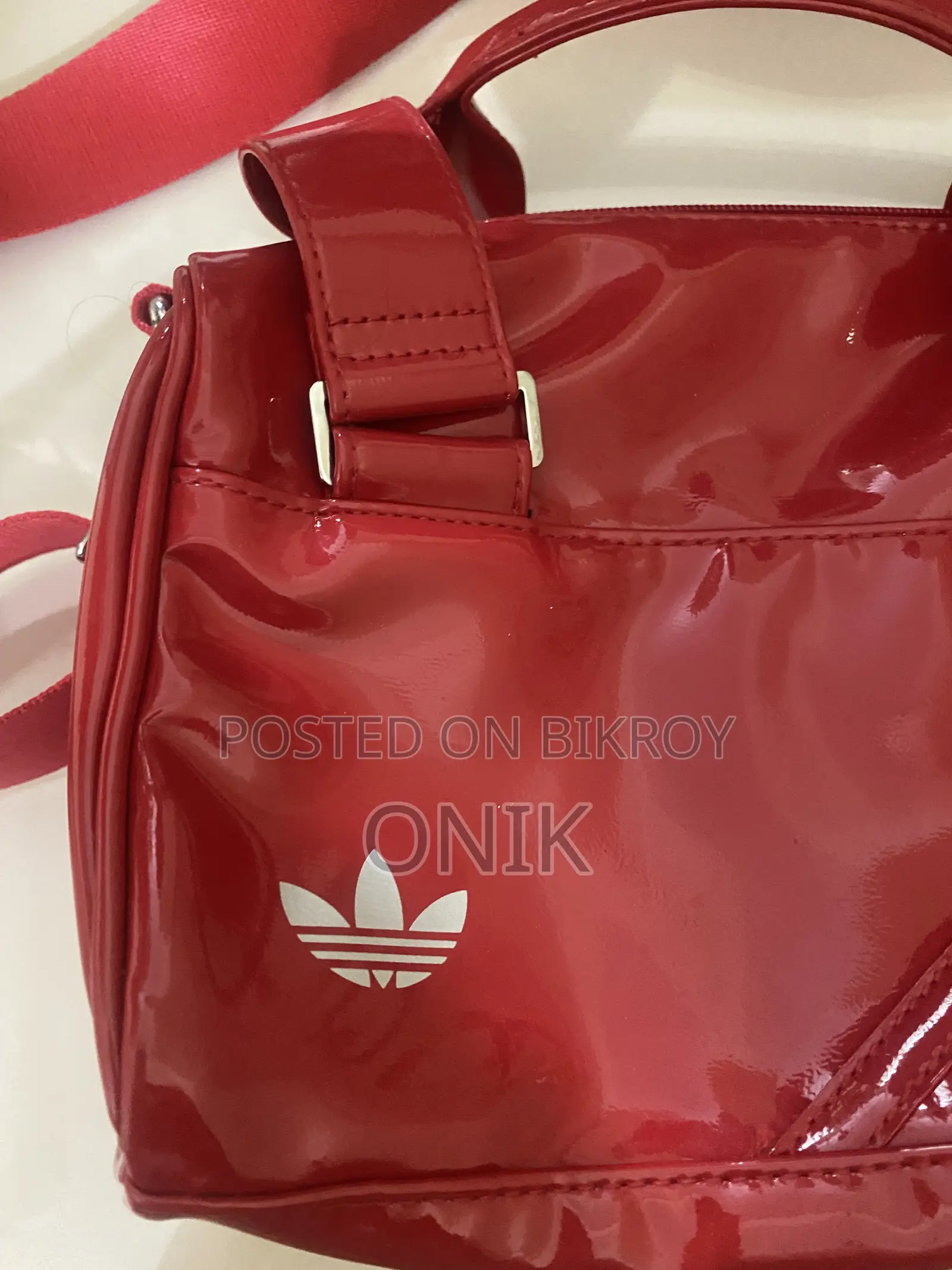 Adidas Originals Patent Trefoil Red Bag