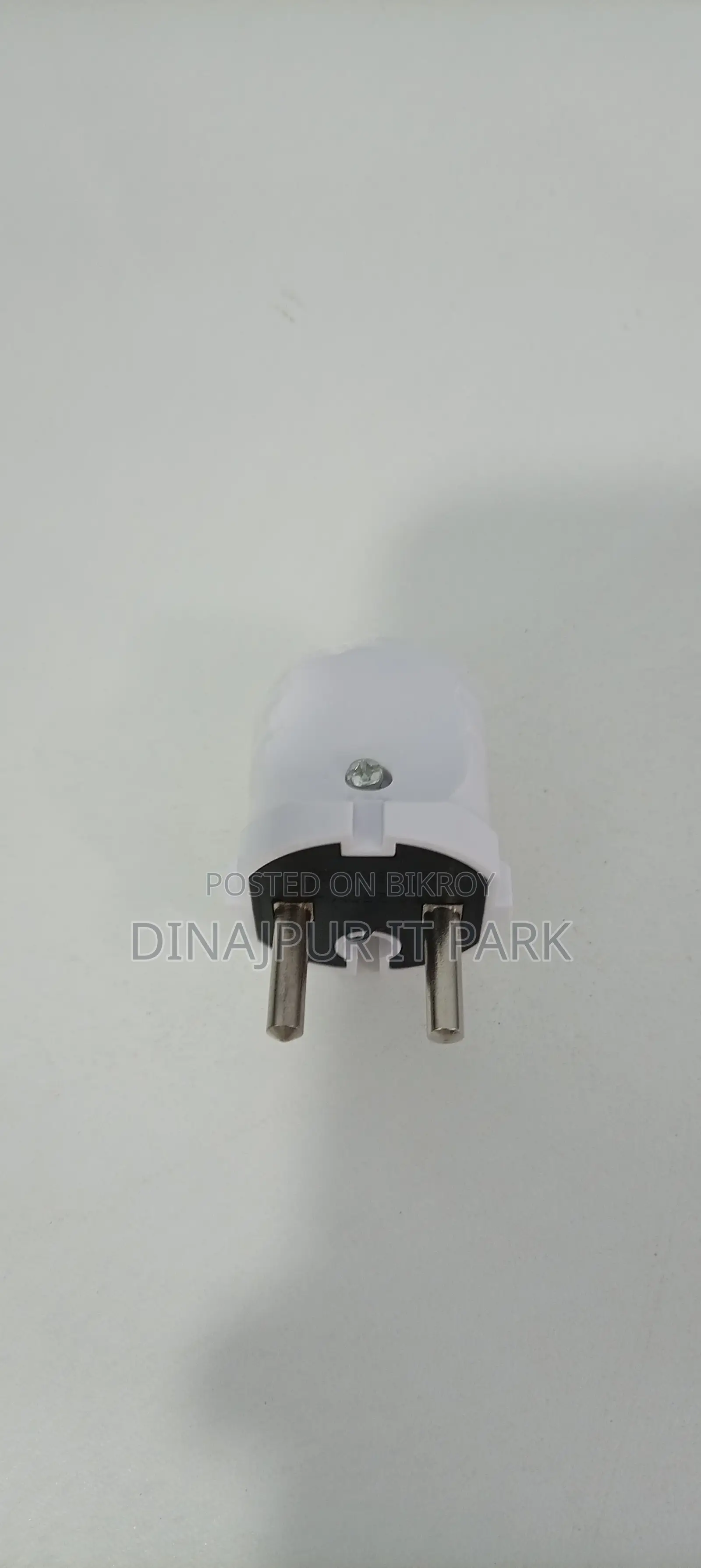 2-Pin Male Electrical Plug Top (White)