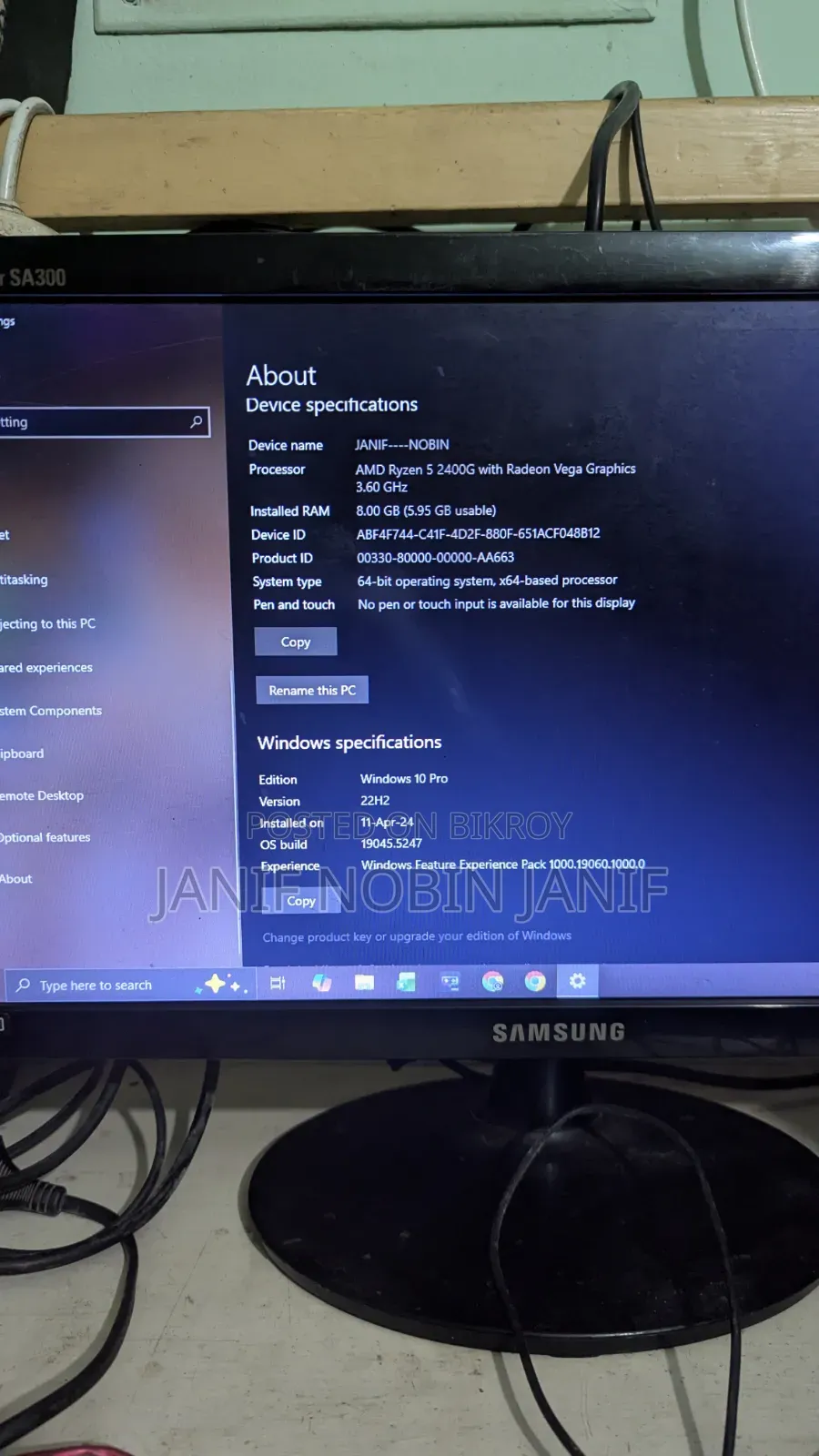 Desktop Computer MSI 8GB AMD Ryzen 5 HDD+SSD 640GB