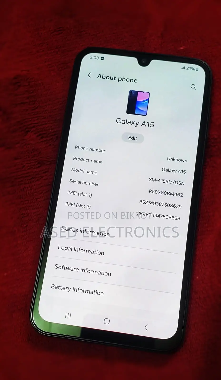 New Samsung Galaxy A15 128 GB Black