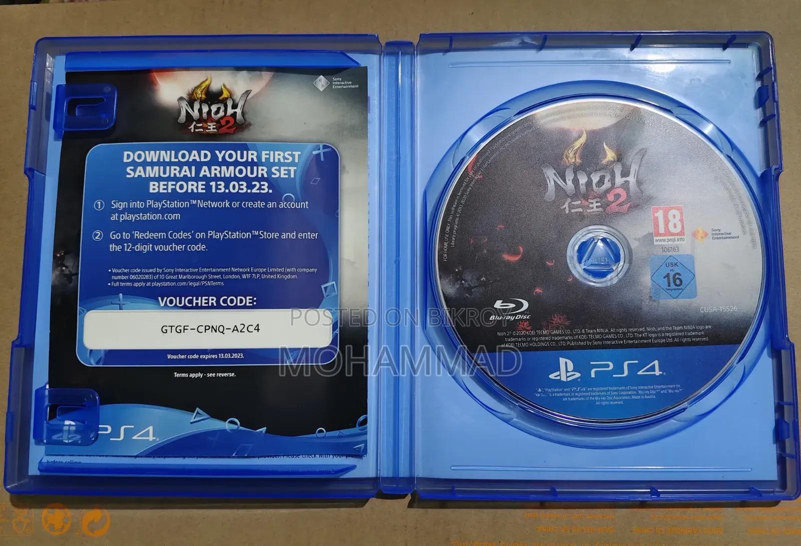 Nioh2 Ps4 Game Cd