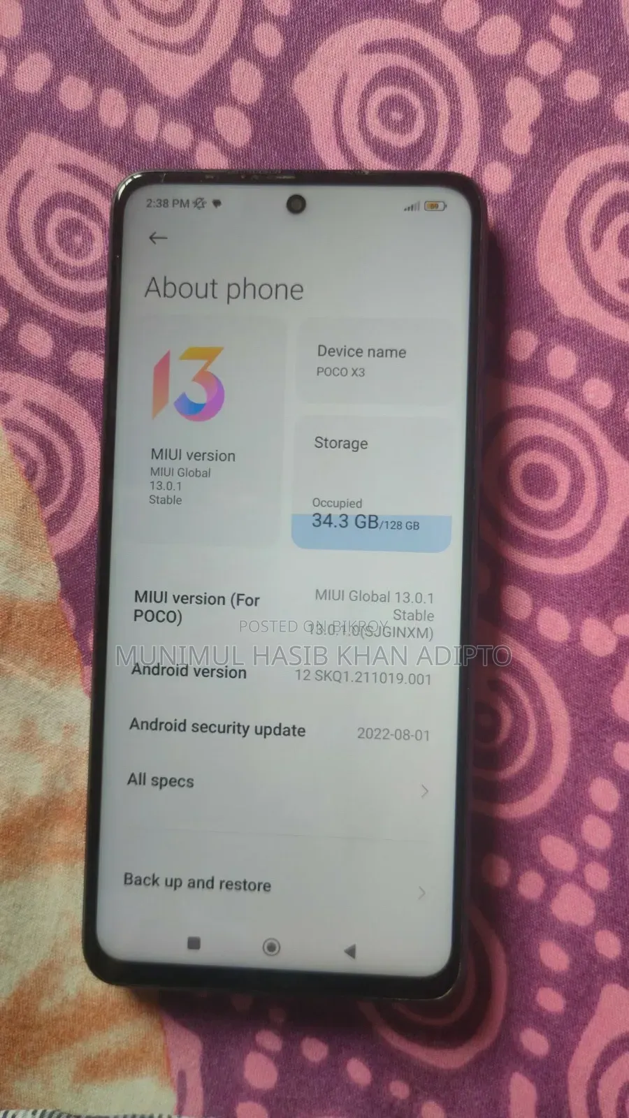 Xiaomi Poco X3 128 GB Blue
