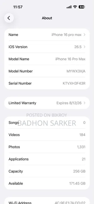 Apple iPhone 16 Pro Max 256 GB Rose Gold