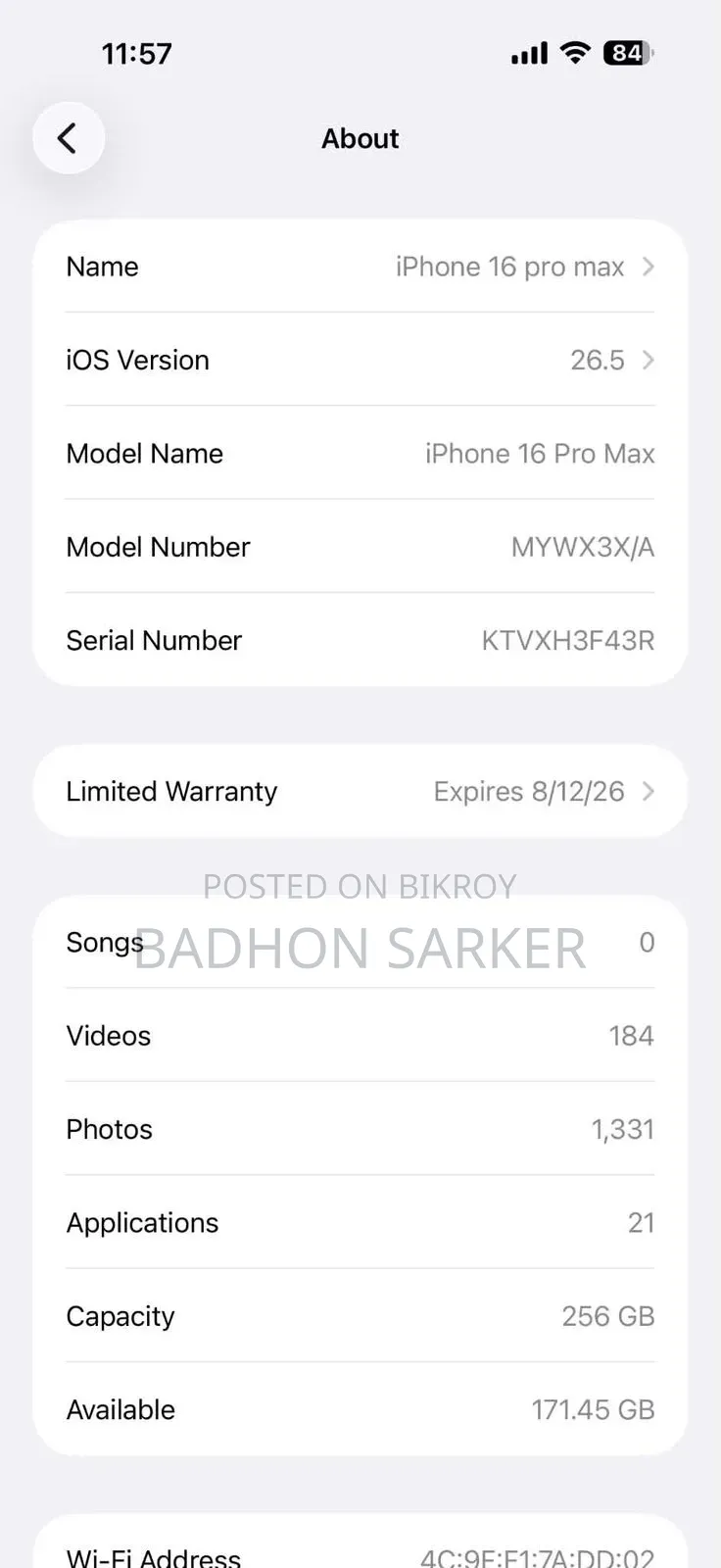Apple iPhone 16 Pro Max 256 GB Rose Gold