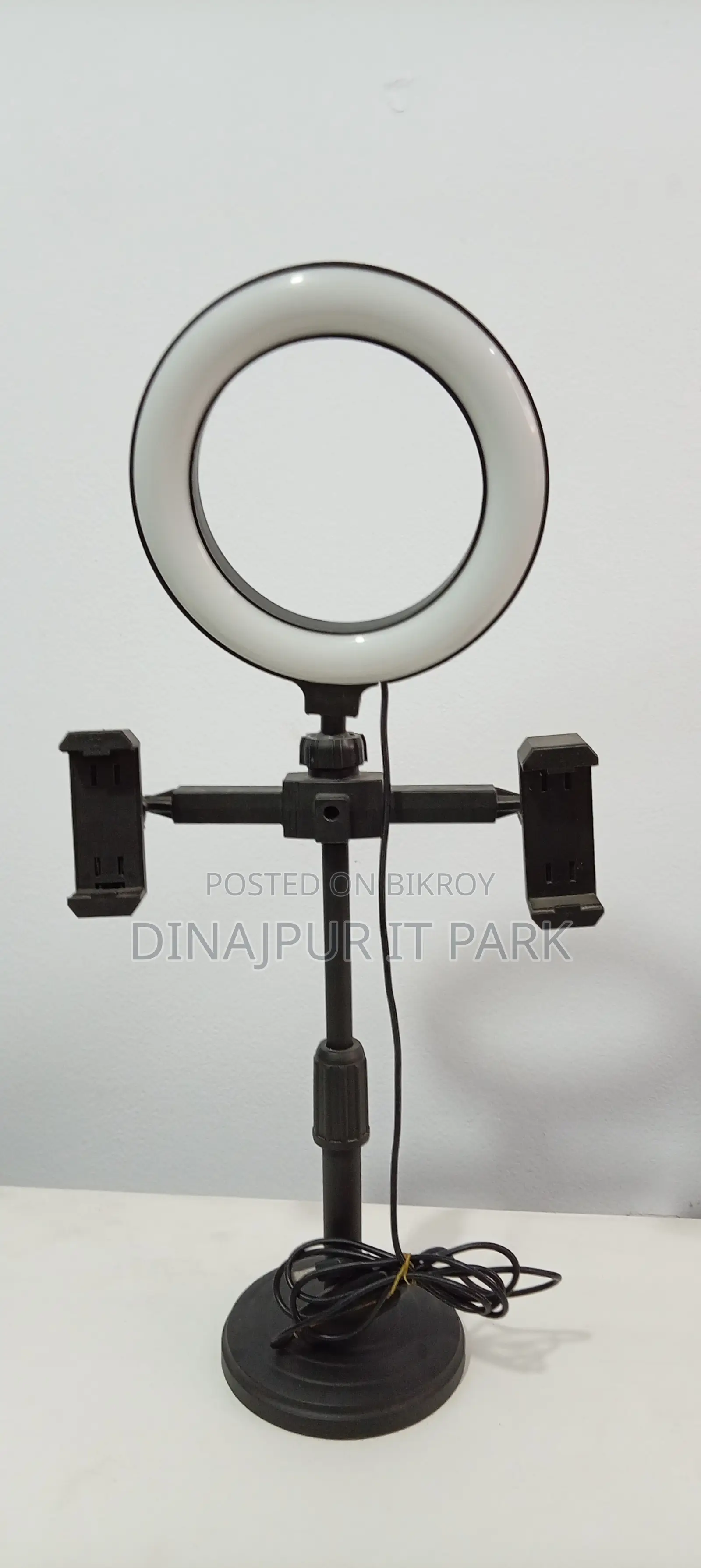Led Ring Light With Dual Mobile Holder And Adjustable Desktop Stand