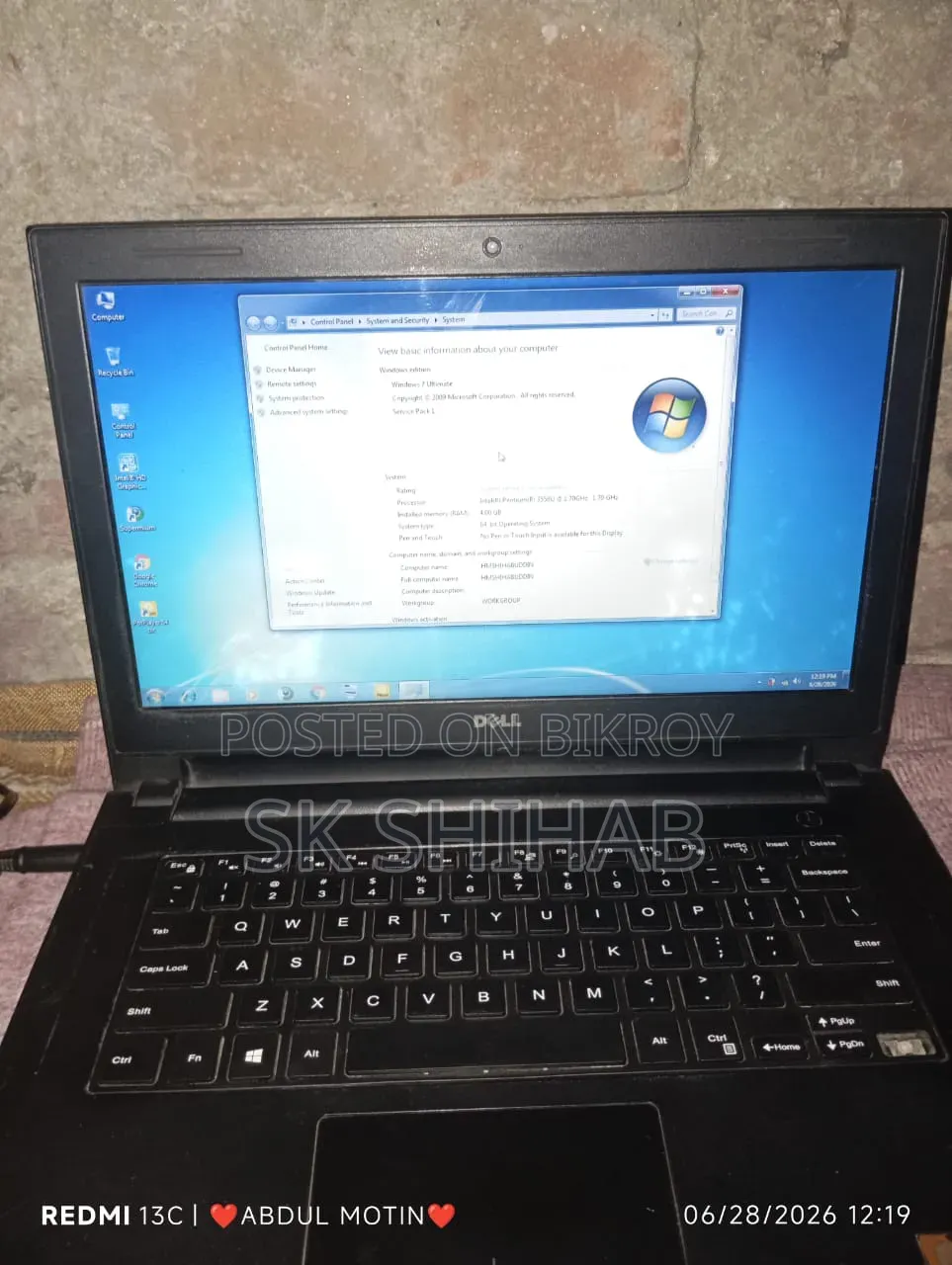 Laptop Dell Inspiron 3542 4GB Intel Pentium HDD 500GB