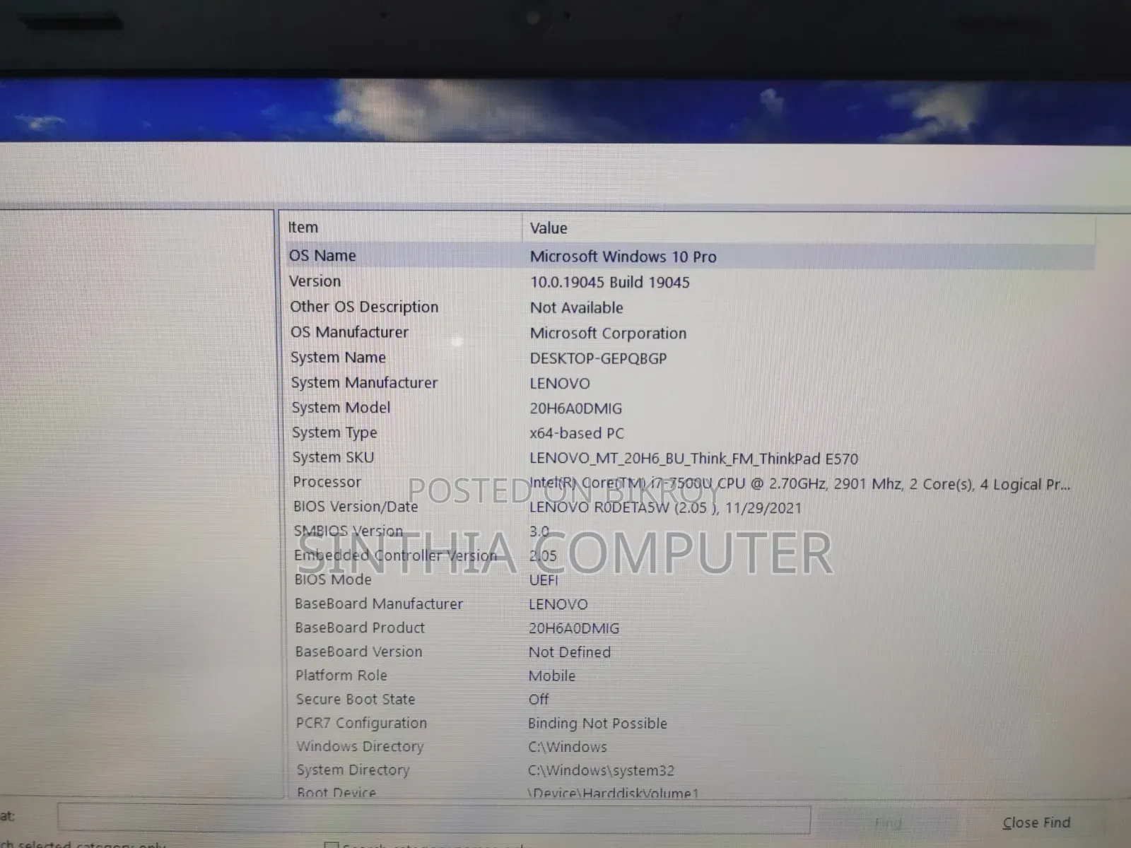 Laptop Lenovo ThinkPad E570 8GB Intel Core i7 SSD 128GB