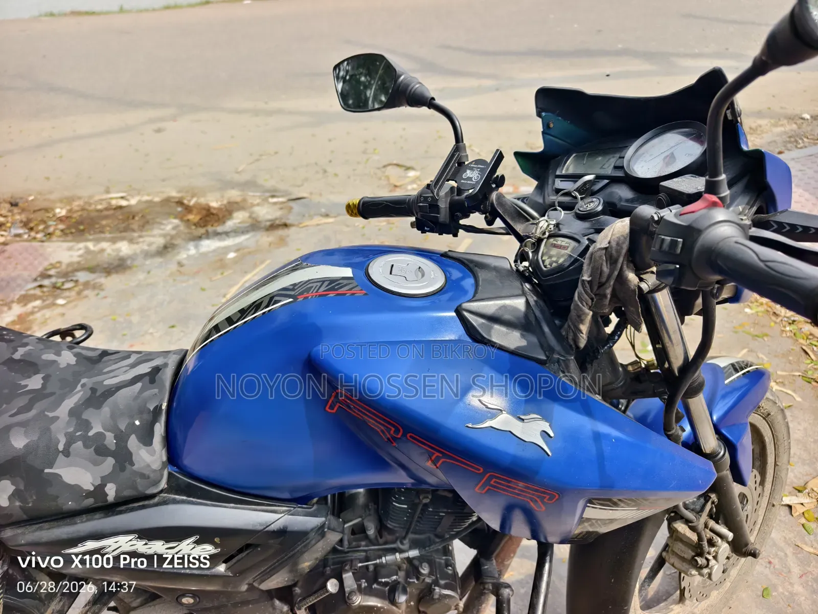 TVS Apache RTR 160 2v Refresh X-connect 2019 Blue