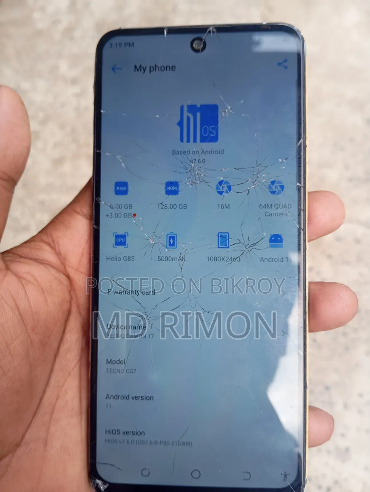 New Tecno Camon 17 128 GB Blue
