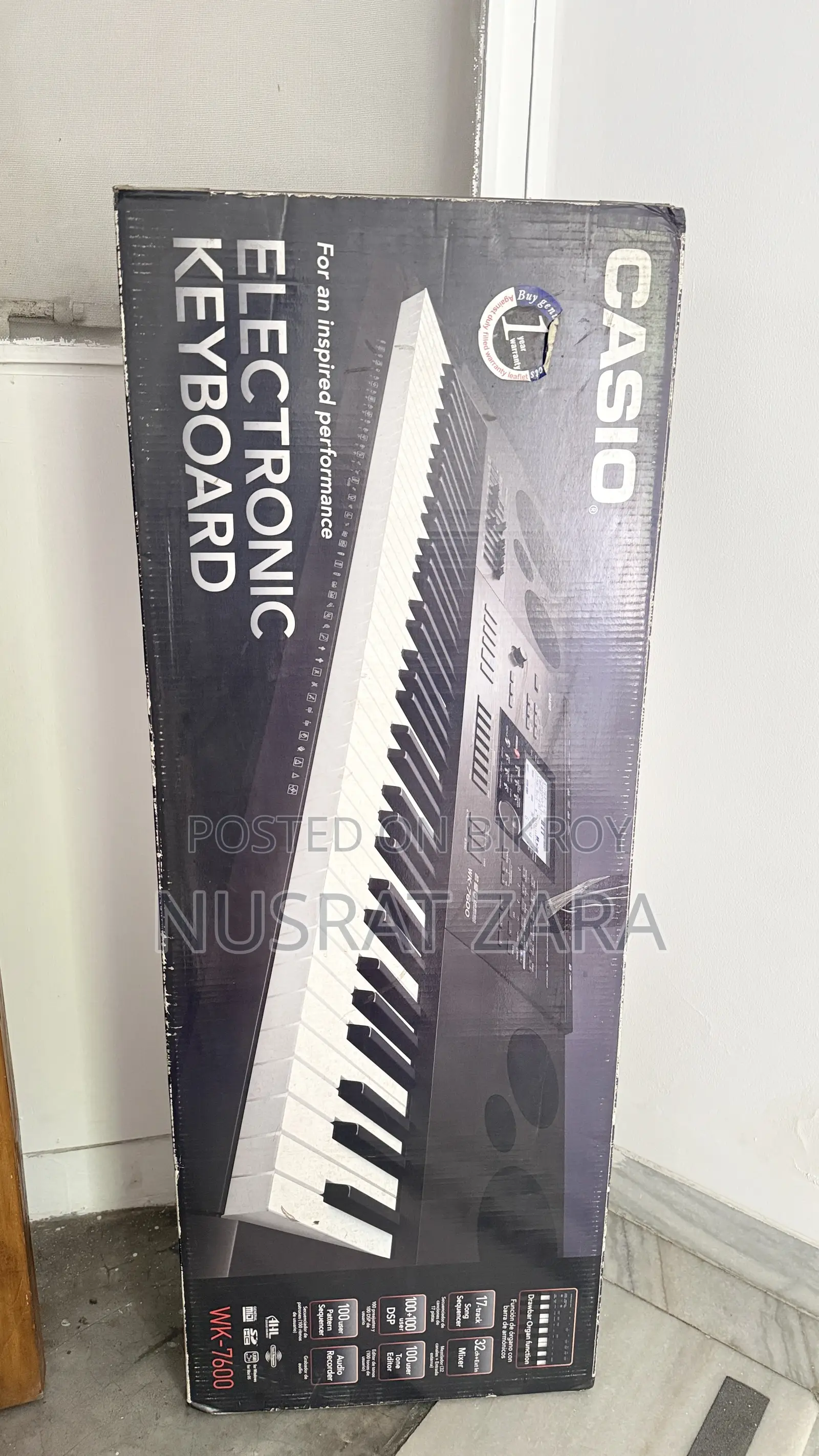 Piano: Casio Wk-7600 Electronic Keyboard With Stand Box – Like New
