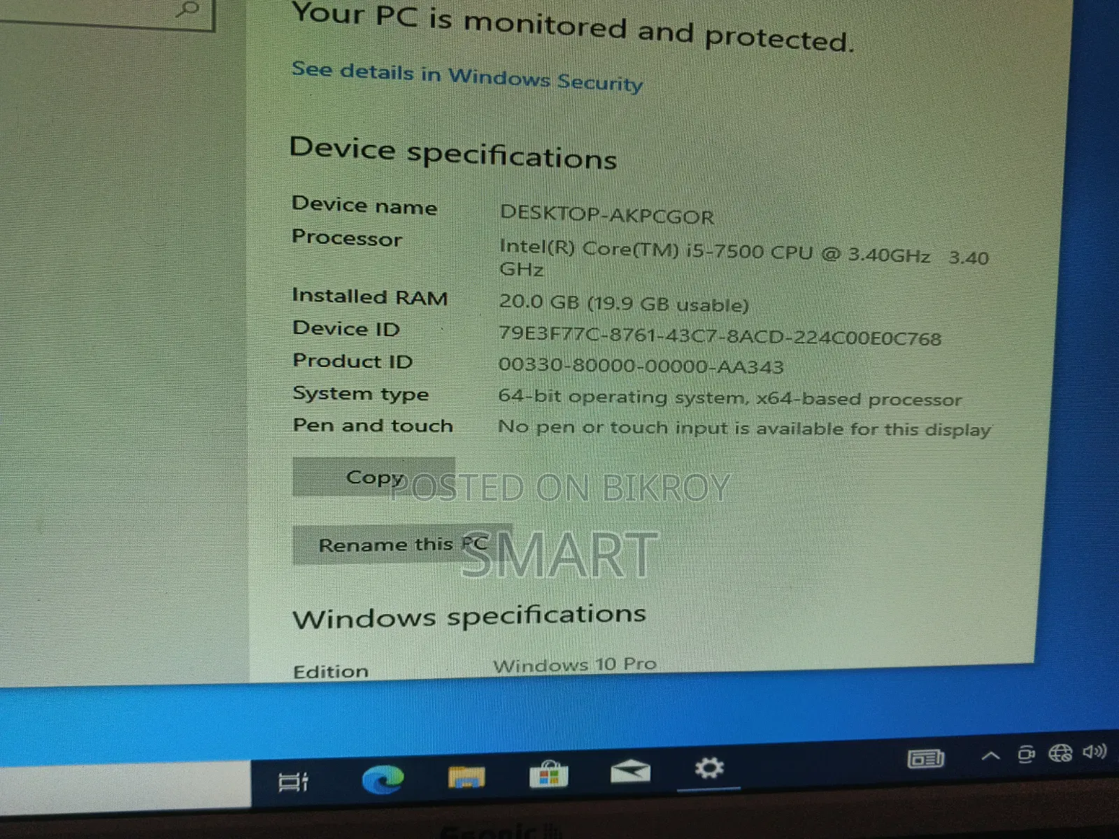 Desktop Computer Asus TUF Gaming FX10CP 20GB Intel Core i5 SSD 128GB