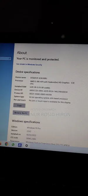 Laptop Toshiba Satellite C855 6GB AMD HDD+SSD 256GB