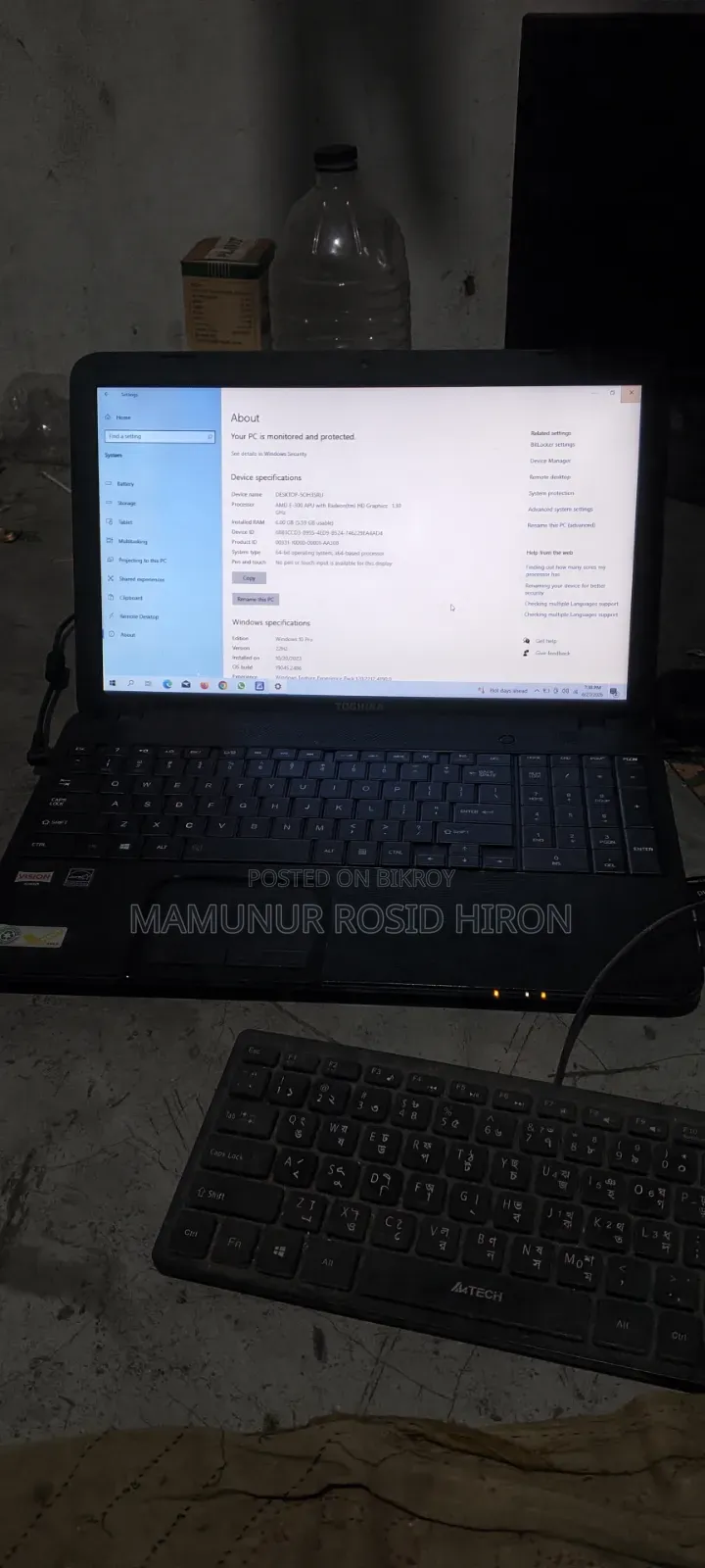 Laptop Toshiba Satellite C855 6GB AMD HDD+SSD 256GB