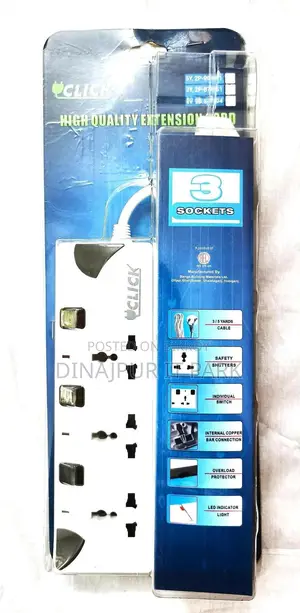 ক্লিক ৩ সকেট পাওয়ার স্ট্রিপ
