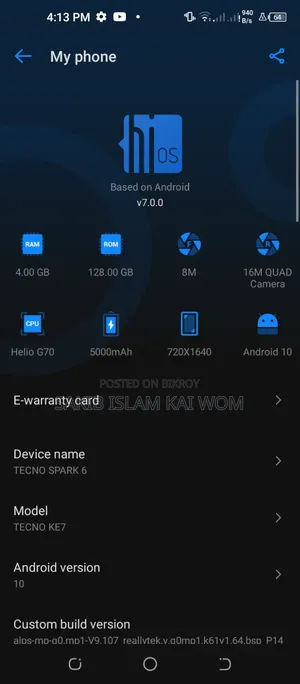 Tecno Spark 6.0 64 GB Black