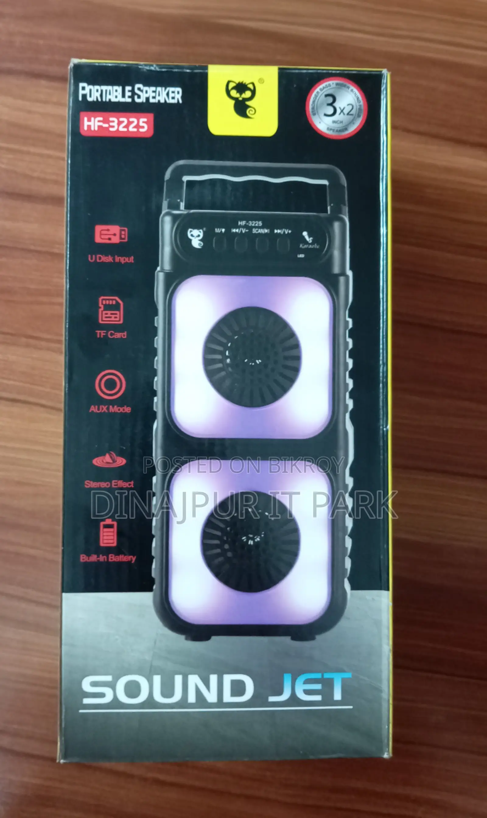 Sound Jet Hf-3225 Dual 3-inch Portable Bluetooth Speaker