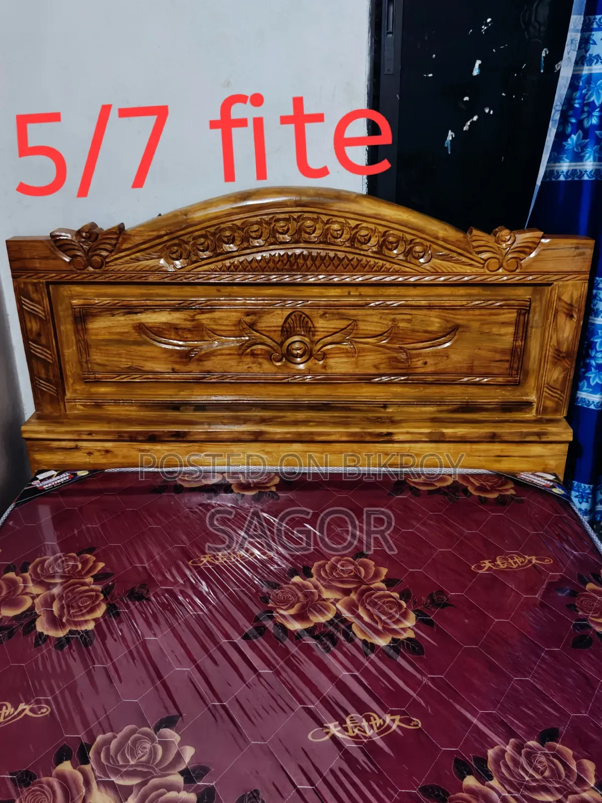 Jessore Teak Wood Semi-Double Bed 5/7