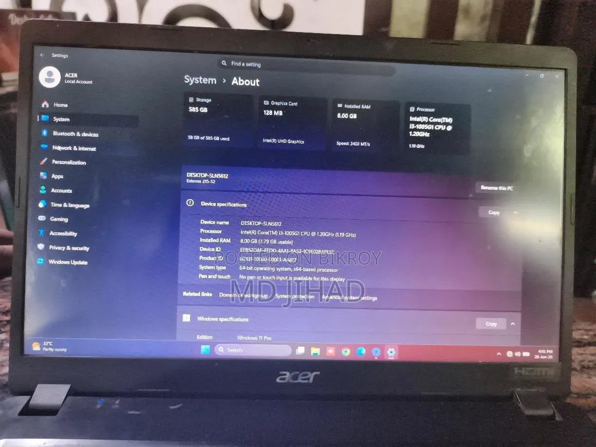Laptop Acer Aspire A315 52 8GB Intel Core i3 HDD 512GB