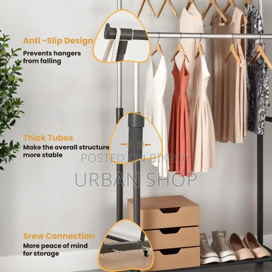 Folding Double Clothes Shoe Rack | Multi-layer Home Storage Organizer