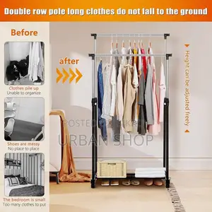 Folding Double Clothes Shoe Rack | Multi-layer Home Storage Organizer