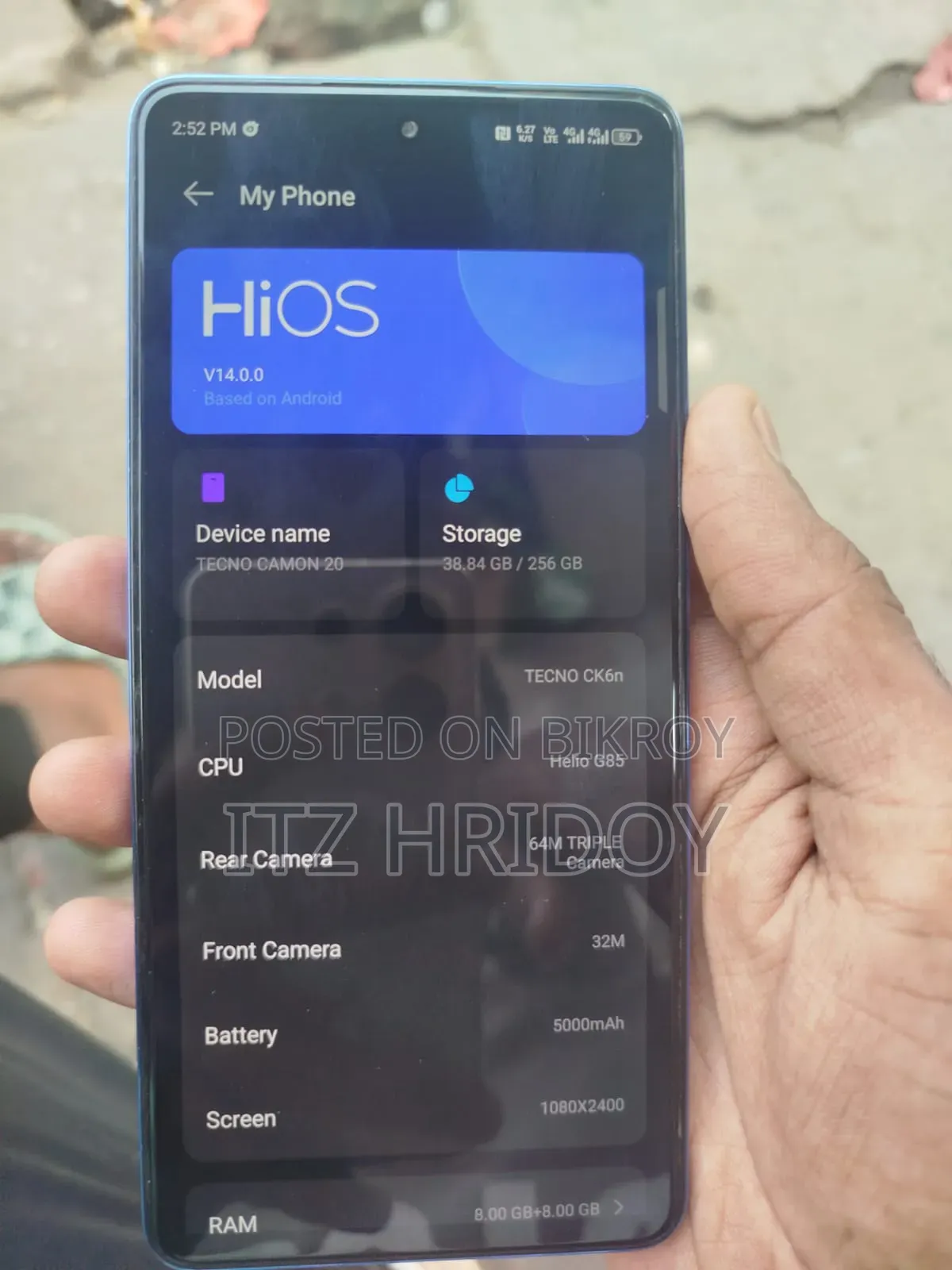 Tecno Camon 20 256 GB Blue