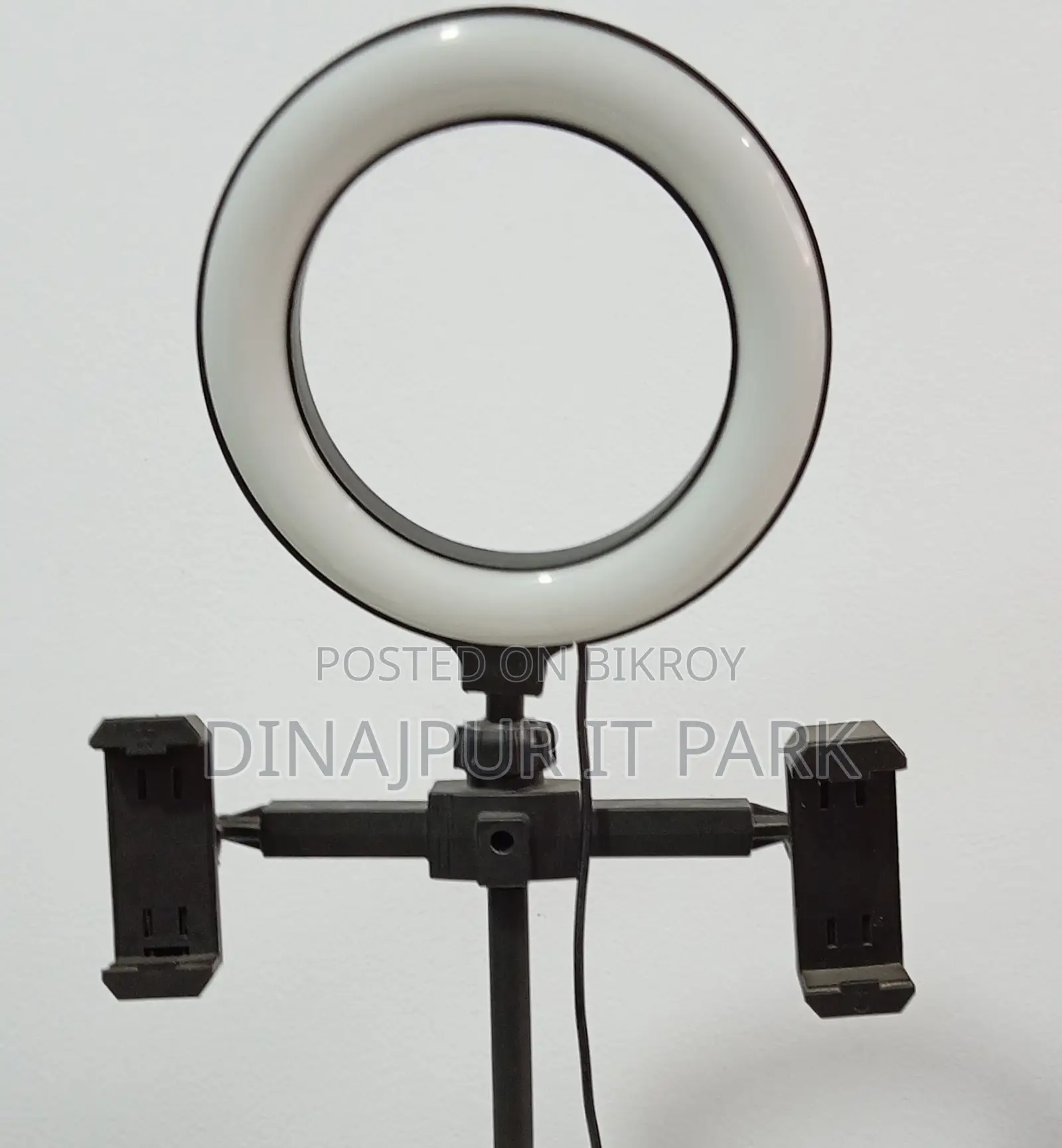 Led Ring Light With Dual Mobile Holder And Adjustable Desktop Stand