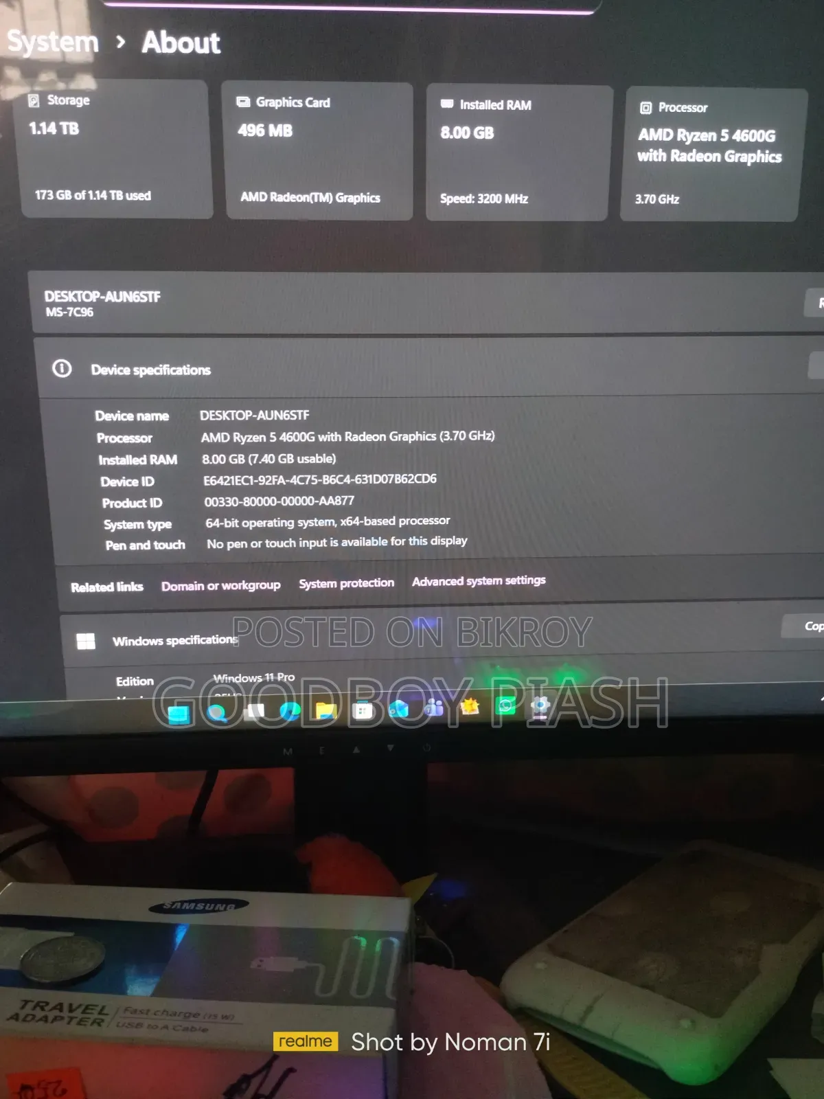 Desktop Computer 8GB AMD Ryzen 5 eMMC 256GB