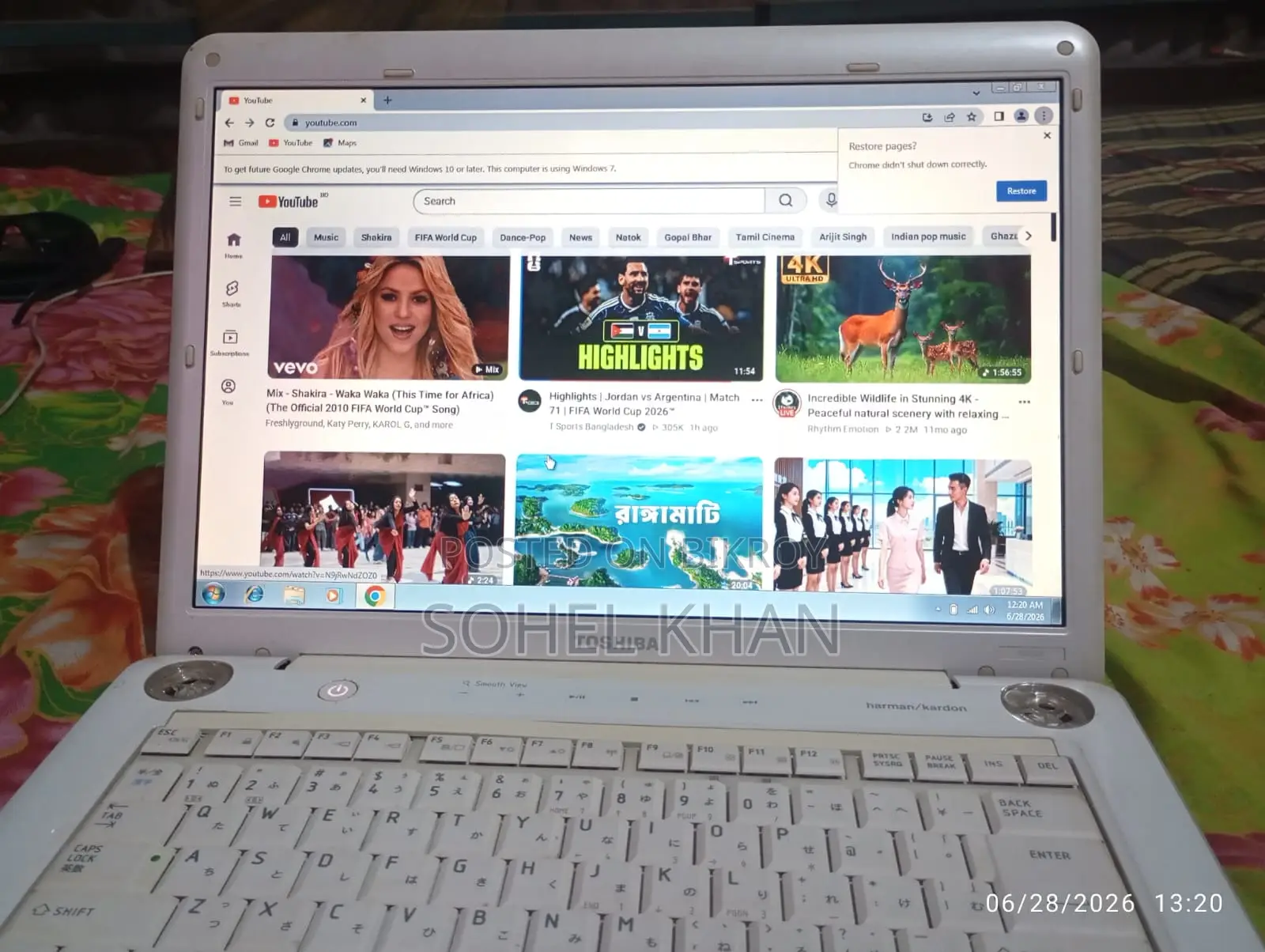 Laptop Toshiba Satellite A350 2GB Intel Celeron HDD 160GB