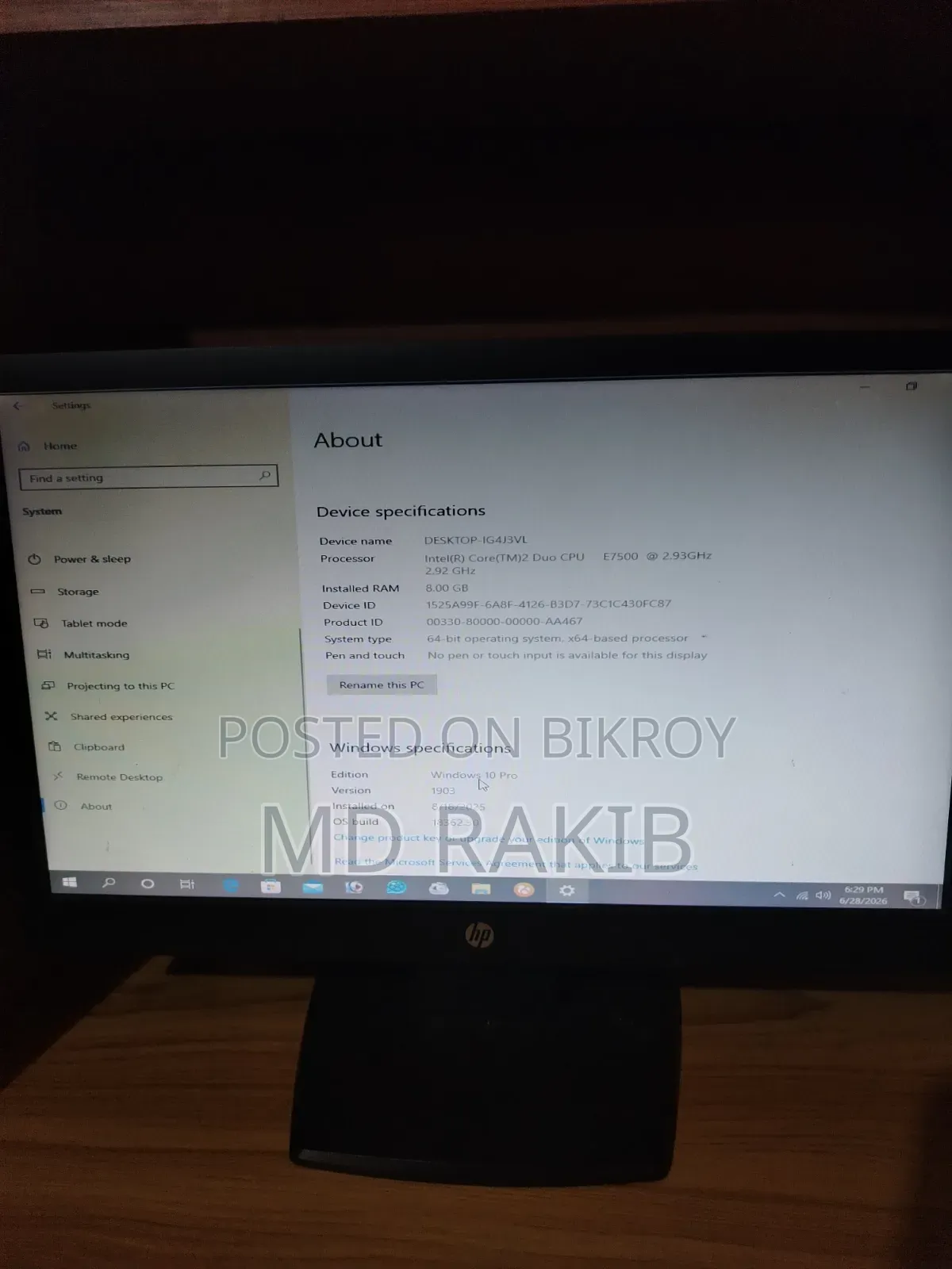 Desktop Computer 8GB Intel Core i5 HDD+SSD 512GB