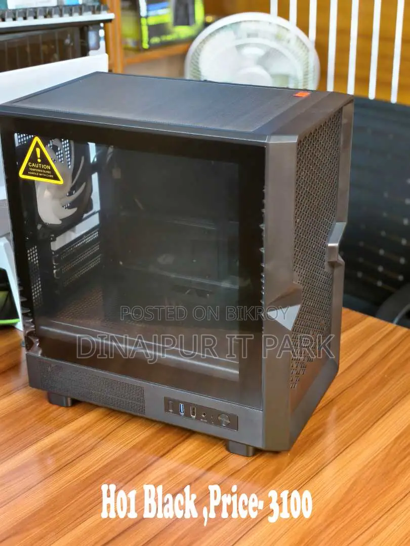 H01 Black Mid-Tower Gaming Computer Case