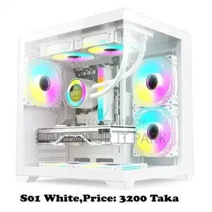 Golden Field S01 White Dual Tempered Glass Gaming