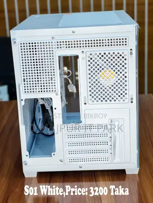 Golden Field S01 White Dual Tempered Glass Gaming