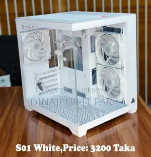 Golden Field S01 White Dual Tempered Glass Gaming