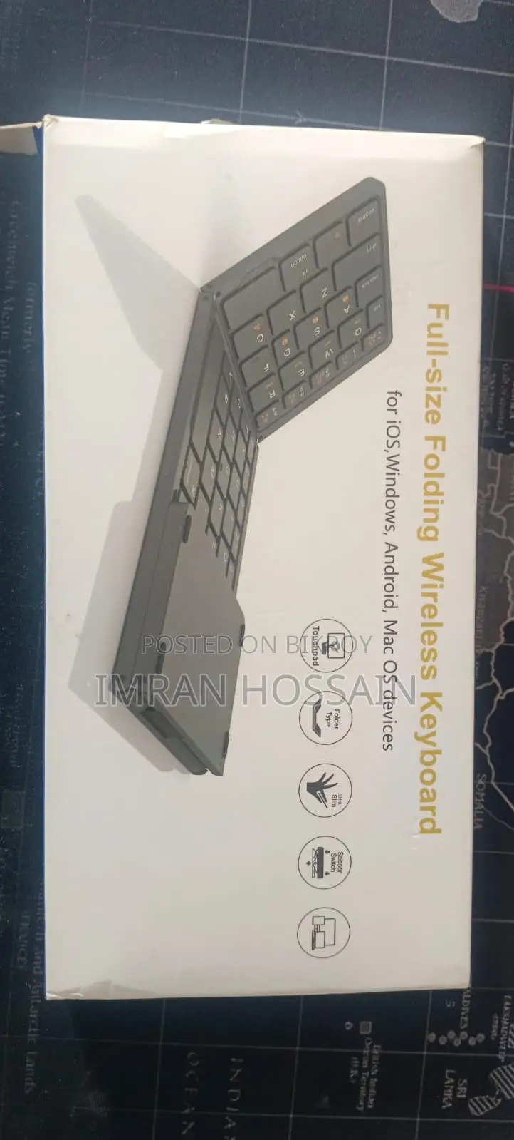 New and Unused Full-size Folding Wireless Keyboard With Touchpad