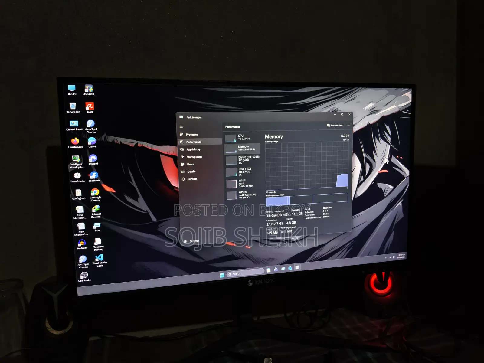 Desktop Computer Gigabyte 16GB AMD Ryzen SSD 512GB