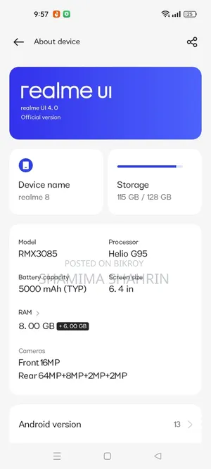 Realme 8 5G 128 GB Black