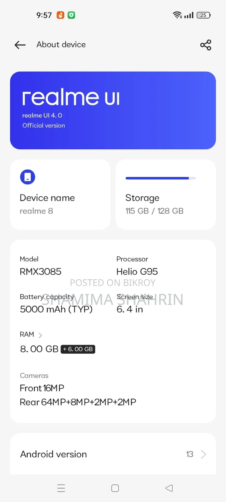Realme 8 5G 128 GB Black