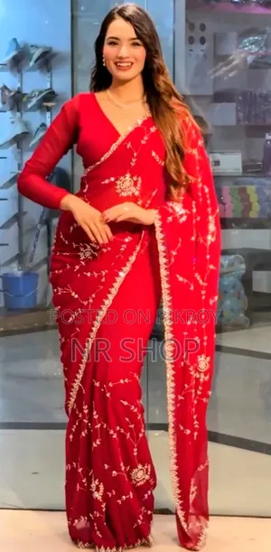 Chinigura Indian Georgette Sequence & Embroidery Saree