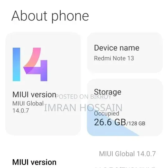 শাওমি রেডমি নোট ১৩ ১২৮ জিবি