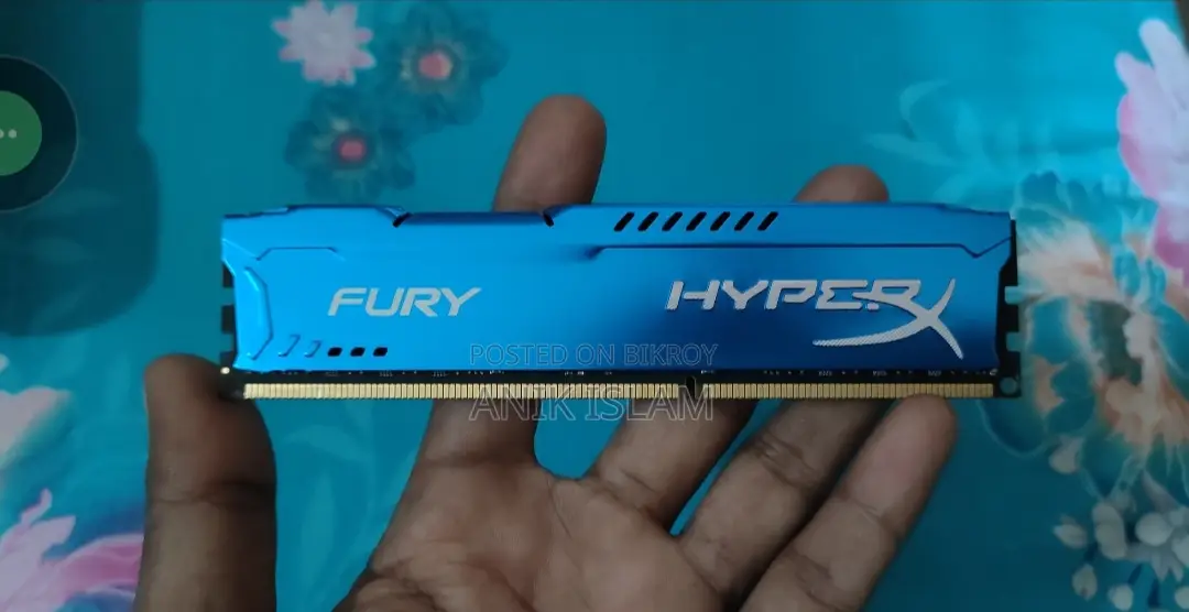 Used Kingston Hyperx Fury 4gb Ddr3 Desktop Ram (Blue Heatsink)
