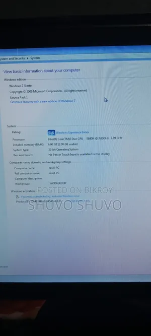 Desktop Computer 6GB Intel Core 2 Duo HDD 500GB