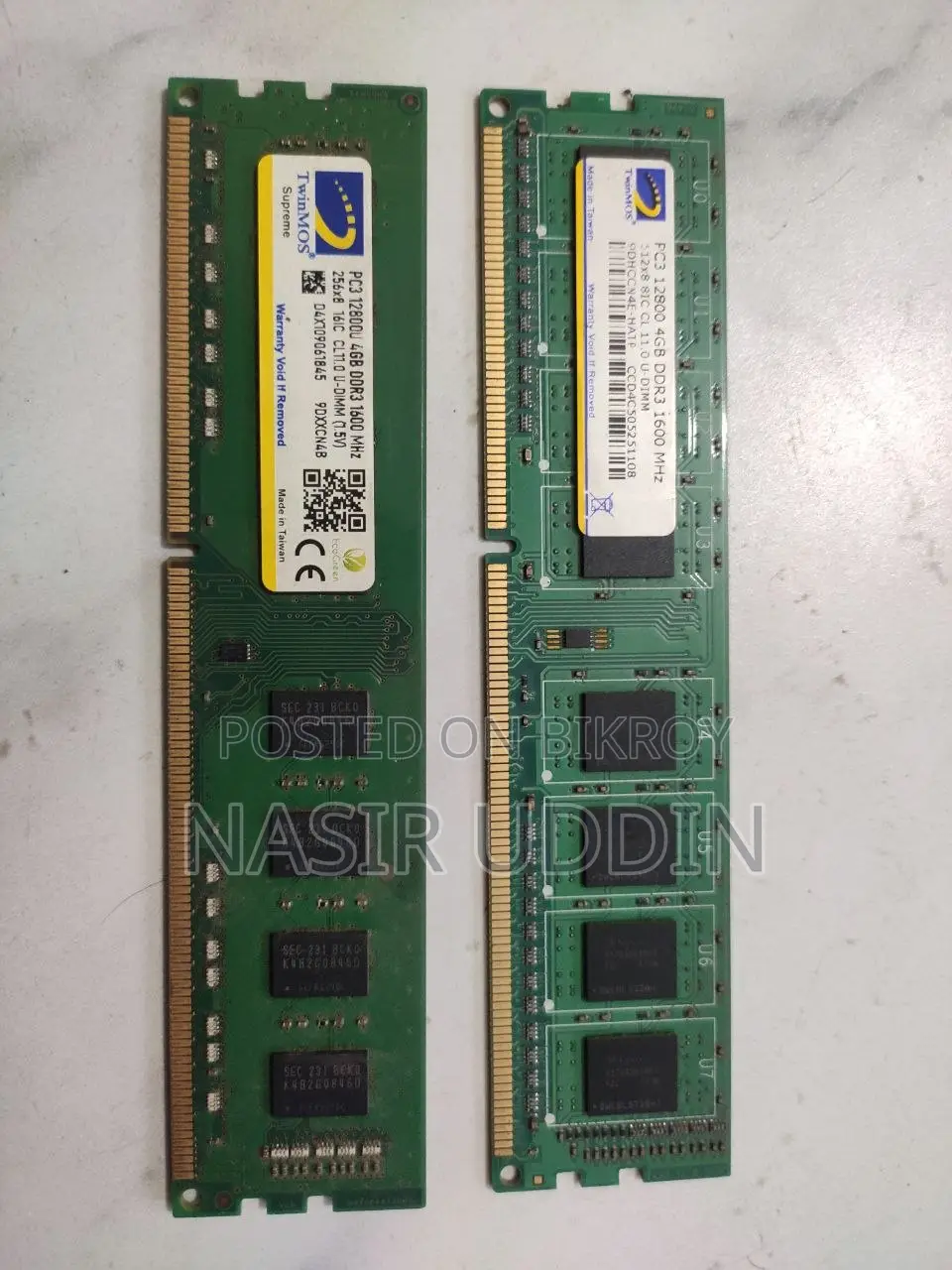 Twinmos 4GB+4GB DDR3 1600MHz Desktop RAM
