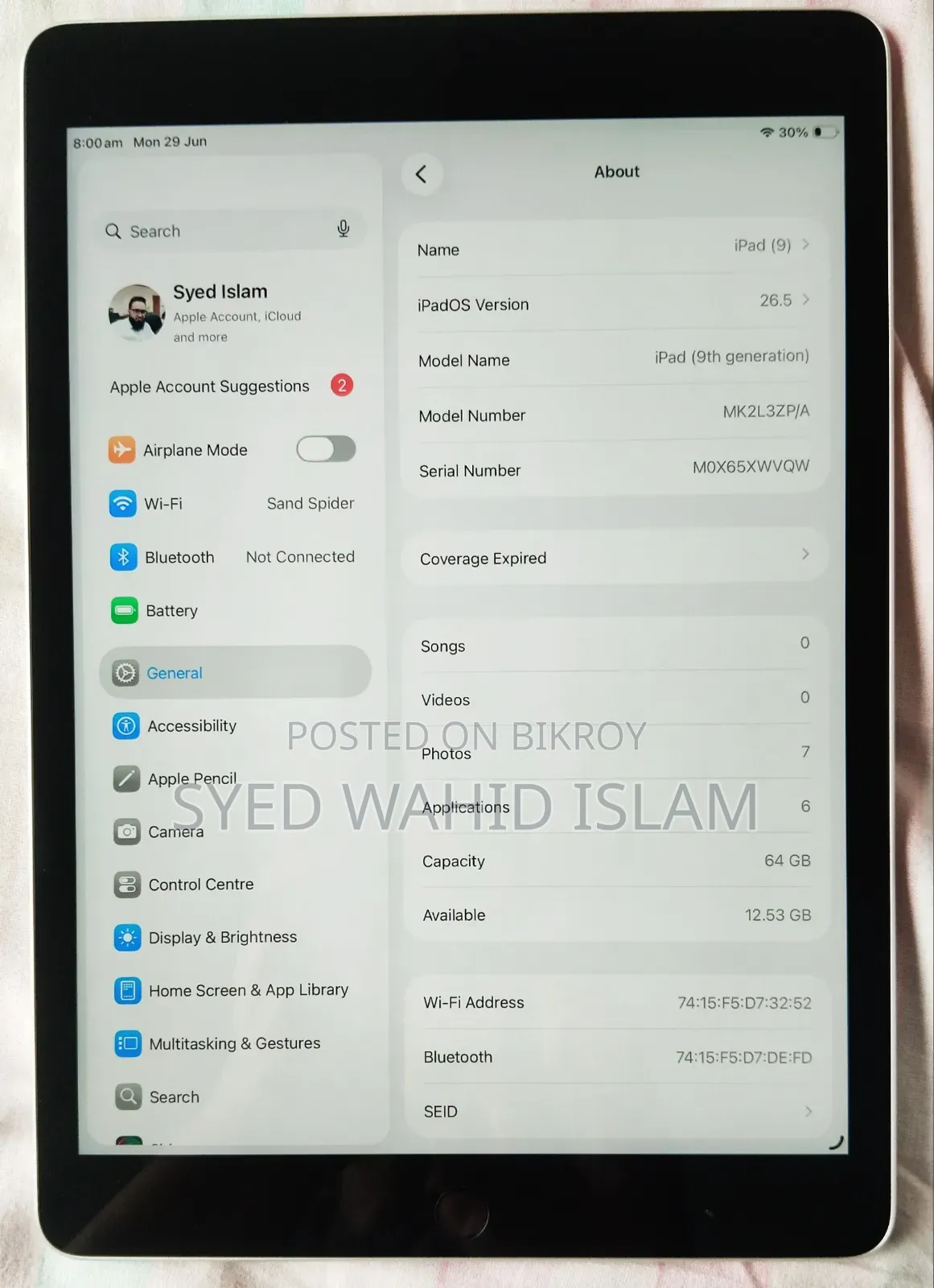 Apple iPad 9.7 64 GB Silver
