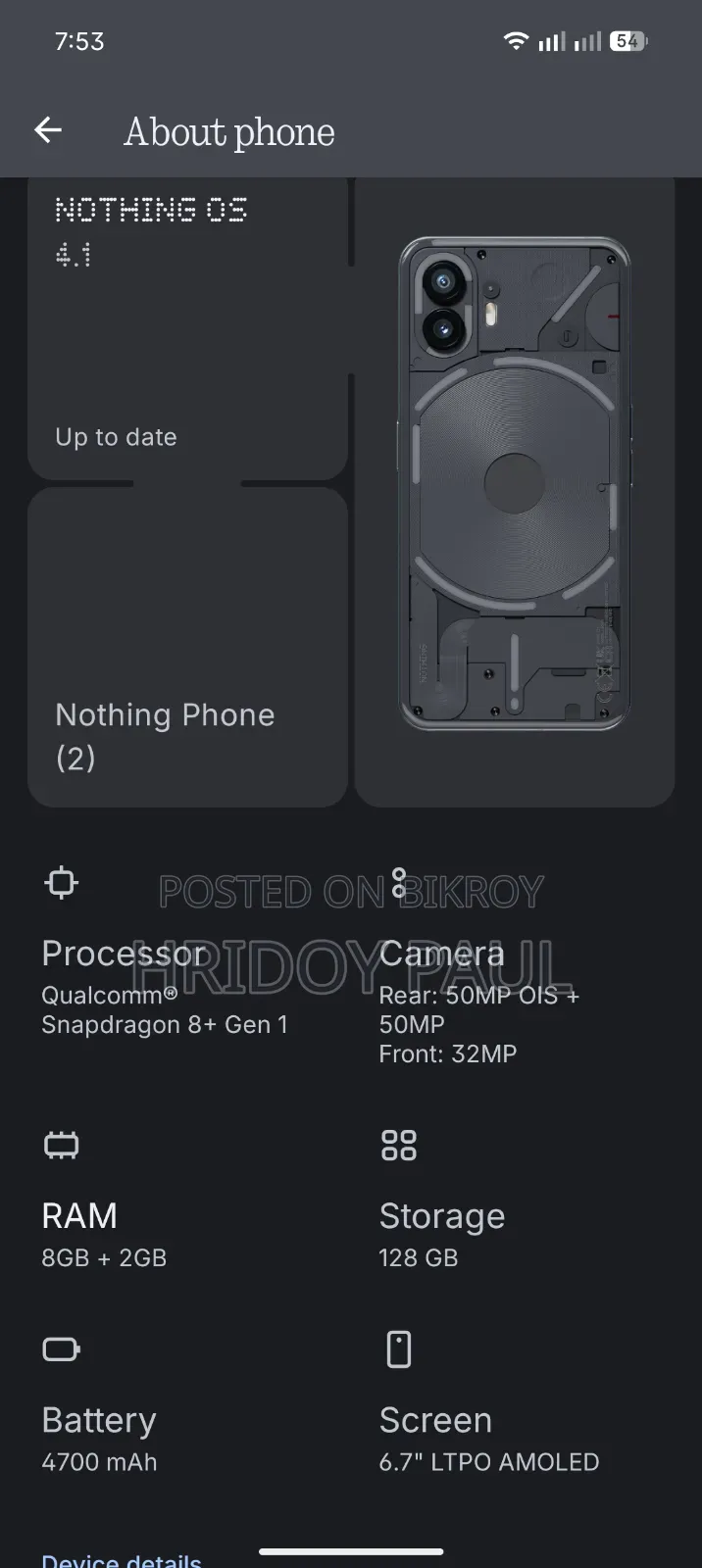 Nothing Phone 2 128 GB Gray
