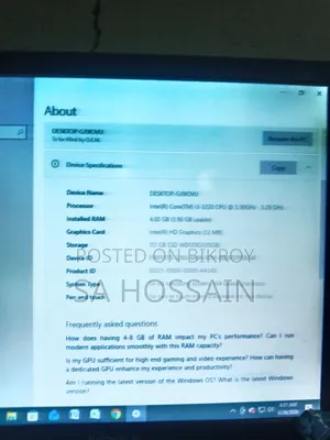 Desktop Computer 4GB Intel Core I3 SSD 128GB