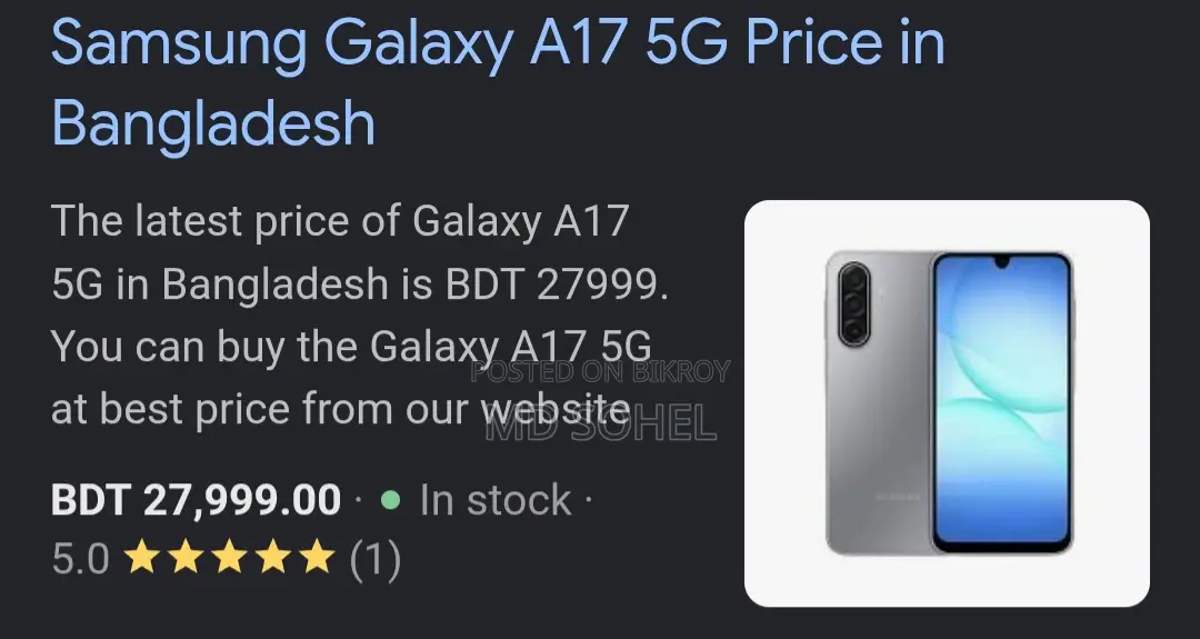 New Samsung Galaxy A17 5G 128 GB White